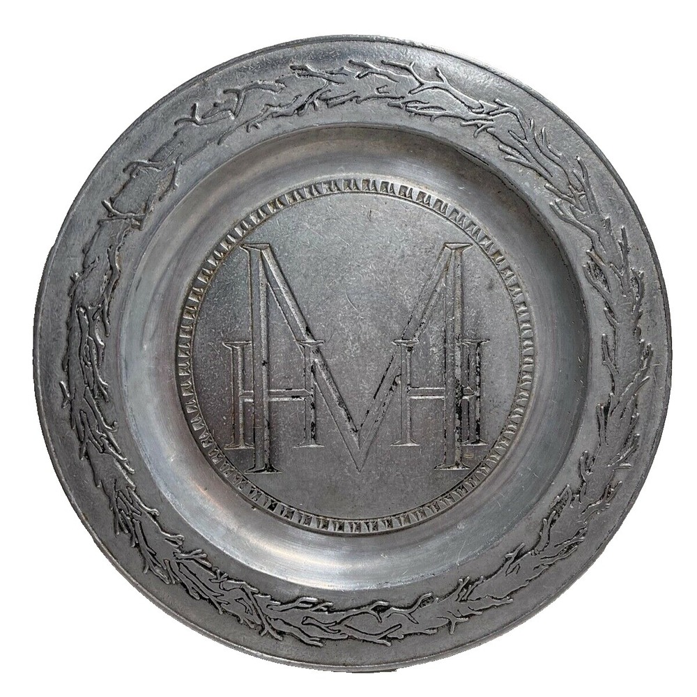 Vintage RWP Wilton MHH‎ or HHM 10 7/8" Armetale Tavern Pewter Plate